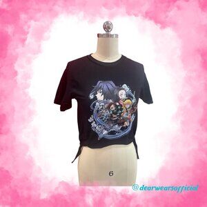 Upcycled Cropped Y2K Koko Hideout Demon Slayer Anime T-shirt